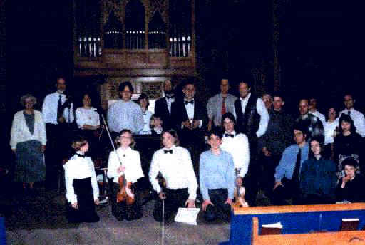 photo of Rick Riley and his students after Concert